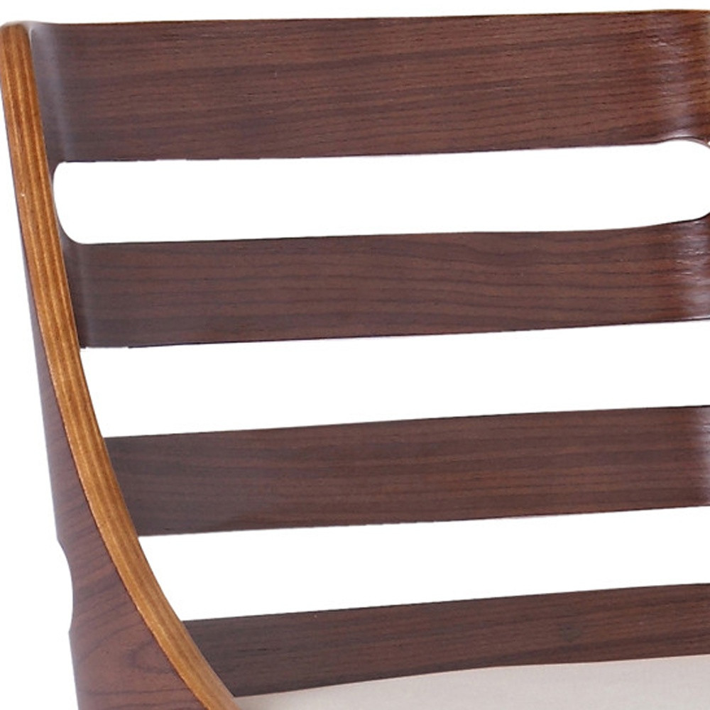 43 Inch Cream Faux Leather Adjustable Height Modern Bar Stool 4 43 Inch Cream Faux Leather Adjustable Height Modern Bar Stool - Image 4