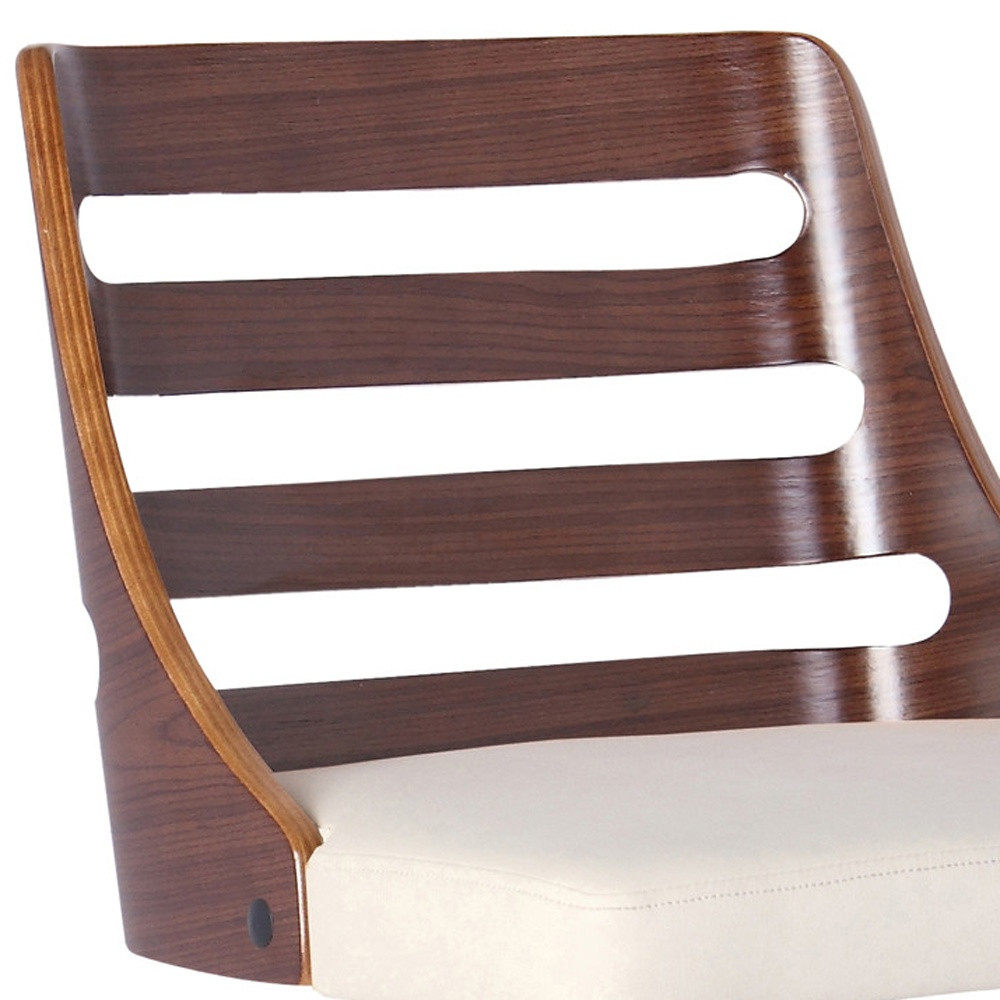 43 Inch Cream Faux Leather Adjustable Height Modern Bar Stool 5 43 Inch Cream Faux Leather Adjustable Height Modern Bar Stool - Image 5