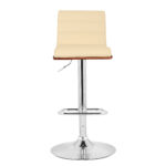 23-Inch Modern Walnut and Chrome Adjustable Swivel Bar Stool