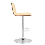 23-Inch Modern Walnut and Chrome Adjustable Swivel Bar Stool