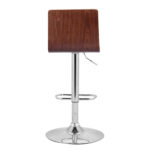 23-Inch Modern Walnut and Chrome Adjustable Swivel Bar Stool