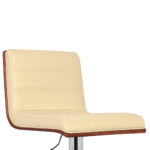 23-Inch Modern Walnut and Chrome Adjustable Swivel Bar Stool