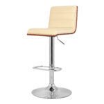 23-Inch Modern Walnut and Chrome Adjustable Swivel Bar Stool