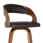 26” Brown Faux Leather Swivel Counter Height Bar Stool