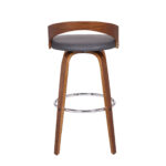 30 Inch Gray and Brown Faux Leather Swivel Bar Stool 15 30 Inch Gray and Brown Faux Leather Swivel Bar Stool