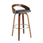 30 Inch Gray and Brown Faux Leather Swivel Bar Stool 11 30 Inch Gray and Brown Faux Leather Swivel Bar Stool