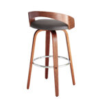 30 Inch Gray and Brown Faux Leather Swivel Bar Stool 14 30 Inch Gray and Brown Faux Leather Swivel Bar Stool