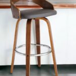 30 Inch Gray and Brown Faux Leather Swivel Bar Stool 10 30 Inch Gray and Brown Faux Leather Swivel Bar Stool