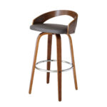 30 Inch Gray and Brown Faux Leather Swivel Bar Stool 16 30 Inch Gray and Brown Faux Leather Swivel Bar Stool