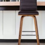 26” Brown Solid Wood Swivel Low Back Bar Stool with Footrest 11 26” Brown Solid Wood Swivel Low Back Bar Stool with Footrest