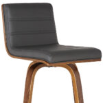 26-Inch Gray and Brown Swivel Counter Height Bar Stool