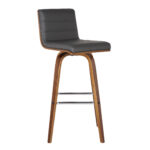 26-Inch Gray and Brown Swivel Counter Height Bar Stool
