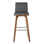 26-Inch Gray and Brown Swivel Counter Height Bar Stool