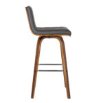 26-Inch Gray and Brown Swivel Counter Height Bar Stool