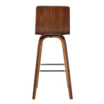 30-Inch Gray and Brown Swivel Modern Low Back Bar Stool