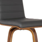 30-Inch Gray and Brown Swivel Modern Low Back Bar Stool