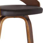 26” Brown Faux Leather Swivel Low Back Counter Bar Stool 16 26” Brown Faux Leather Swivel Low Back Counter Bar Stool