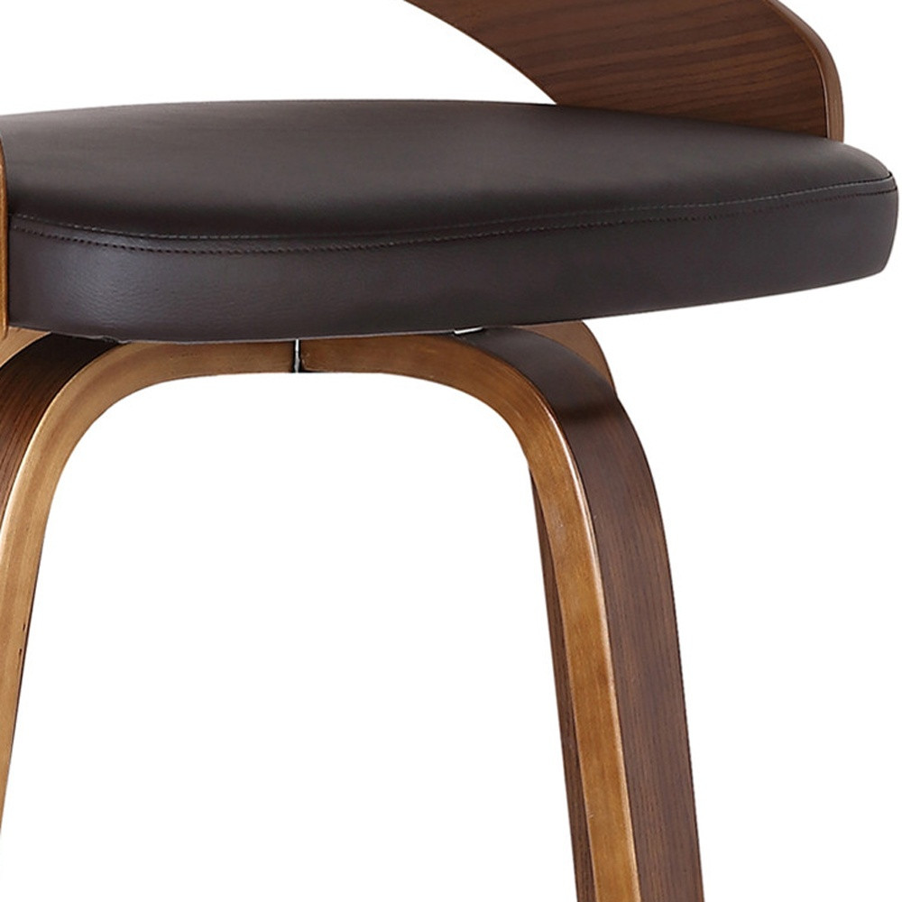 26” Brown Faux Leather Swivel Low Back Counter Bar Stool 7 26” Brown Faux Leather Swivel Low Back Counter Bar Stool - Image 7