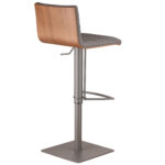 22" Adjustable Gray Faux Leather Swivel Bar Stool with Footrest