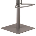 22" Adjustable Gray Faux Leather Swivel Bar Stool with Footrest