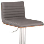22” Adjustable Gray Faux Leather Swivel Modern Bar Stool 14 22” Adjustable Gray Faux Leather Swivel Modern Bar Stool