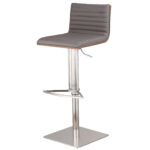 22” Adjustable Gray Faux Leather Swivel Modern Bar Stool 12 22” Adjustable Gray Faux Leather Swivel Modern Bar Stool