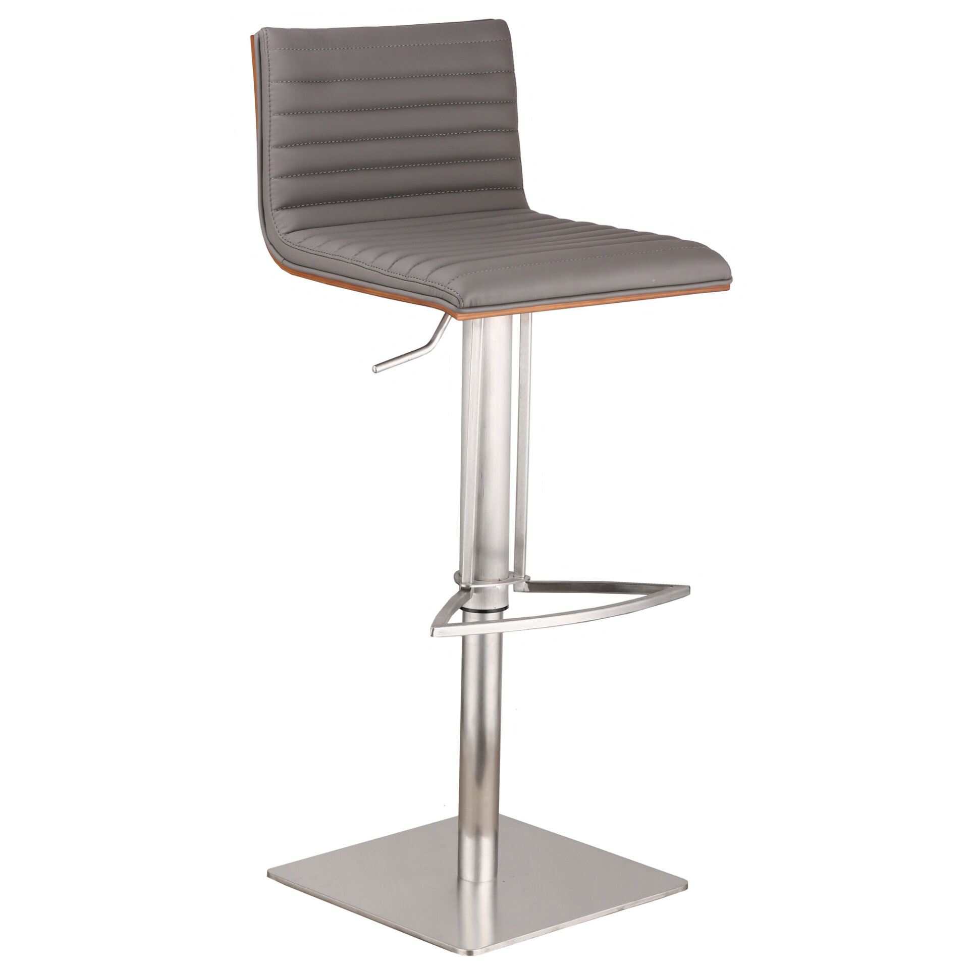 22” Adjustable Gray Faux Leather Swivel Modern Bar Stool 1 22” Adjustable Gray Faux Leather Swivel Modern Bar Stool