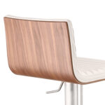 22” White Faux Leather Swivel Adjustable Height Modern Bar Stool