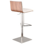22” White Faux Leather Swivel Adjustable Height Modern Bar Stool