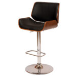 24” Adjustable Black and Chrome Swivel Mid-Century Bar Stool 11 24” Adjustable Black and Chrome Swivel Mid-Century Bar Stool