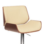 24” Cream Chrome Adjustable Swivel Mid-Century Bar Stool 13 24” Cream Chrome Adjustable Swivel Mid-Century Bar Stool