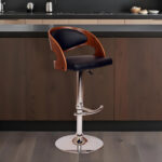 Adjustable Height Black and Silver Modern Swivel Bar Stool 9 Adjustable Height Black and Silver Modern Swivel Bar Stool