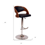 Adjustable Height Black and Silver Modern Swivel Bar Stool 16 Adjustable Height Black and Silver Modern Swivel Bar Stool