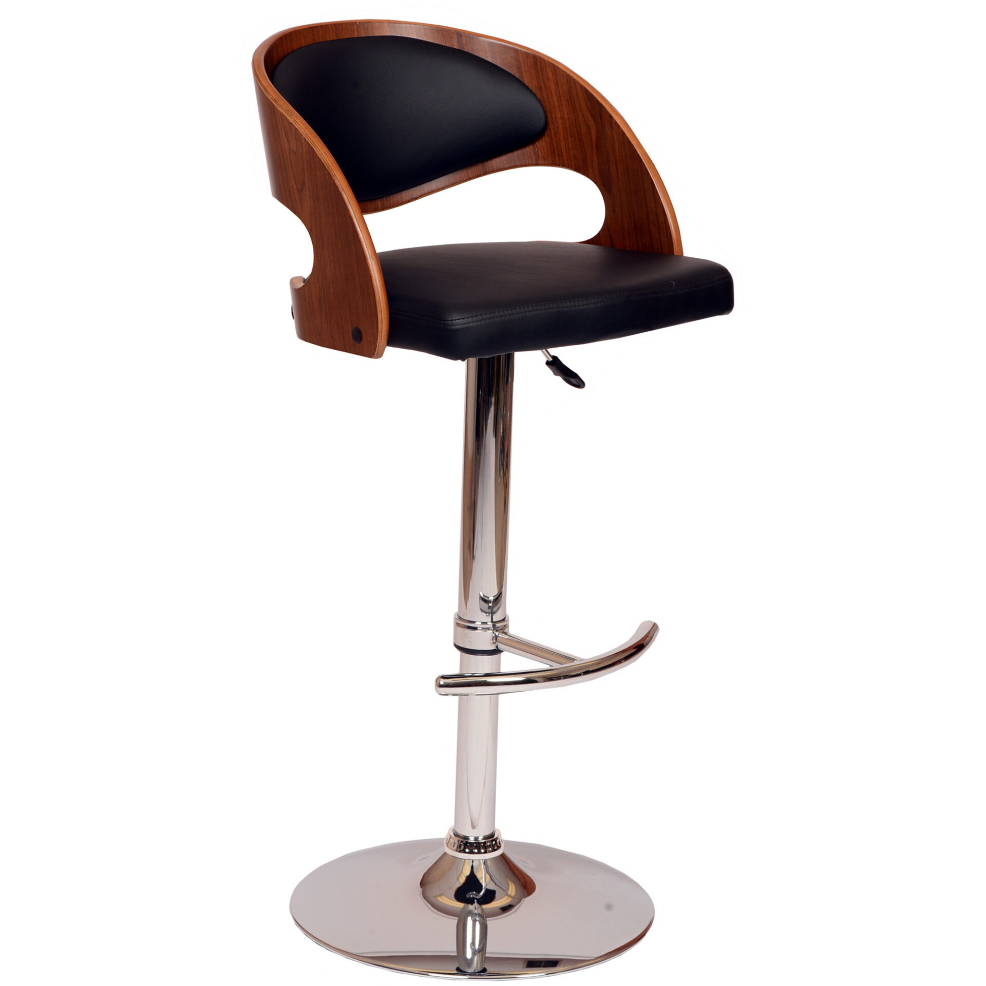 Adjustable Height Black and Silver Modern Swivel Bar Stool 2 Adjustable Height Black and Silver Modern Swivel Bar Stool - Image 2