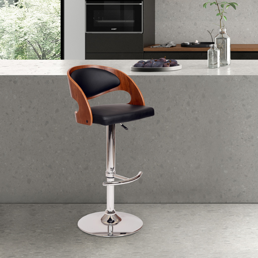 Adjustable Height Black and Silver Modern Swivel Bar Stool 7 Adjustable Height Black and Silver Modern Swivel Bar Stool - Image 7