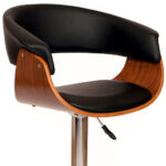 44 Inch Black Faux Leather Adjustable Swivel Bar Stool 14 44 Inch Black Faux Leather Adjustable Swivel Bar Stool