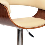 44 Inch Cream Faux Leather Adjustable Swivel Bar Stool With Footrest 13 44 Inch Cream Faux Leather Adjustable Swivel Bar Stool With Footrest