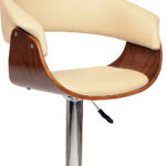 44 Inch Cream Faux Leather Adjustable Swivel Bar Stool With Footrest 14 44 Inch Cream Faux Leather Adjustable Swivel Bar Stool With Footrest
