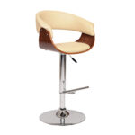 44 Inch Cream Faux Leather Adjustable Swivel Bar Stool With Footrest 9 44 Inch Cream Faux Leather Adjustable Swivel Bar Stool With Footrest