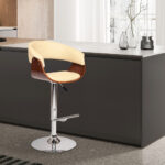 44 Inch Cream Faux Leather Adjustable Swivel Bar Stool With Footrest 15 44 Inch Cream Faux Leather Adjustable Swivel Bar Stool With Footrest