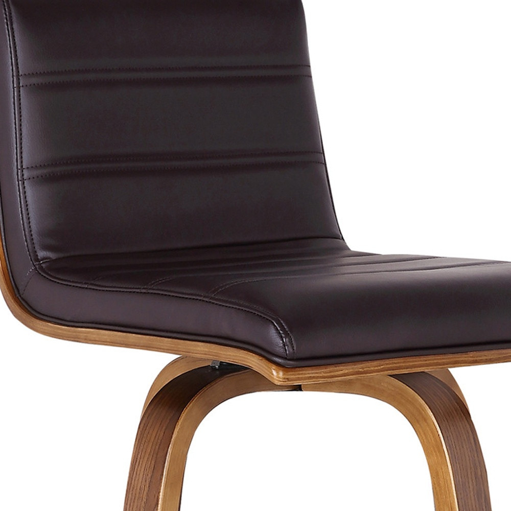 39” Brown Wood Swivel Low Back Bar Height Stool 6 39” Brown Wood Swivel Low Back Bar Height Stool - Image 6