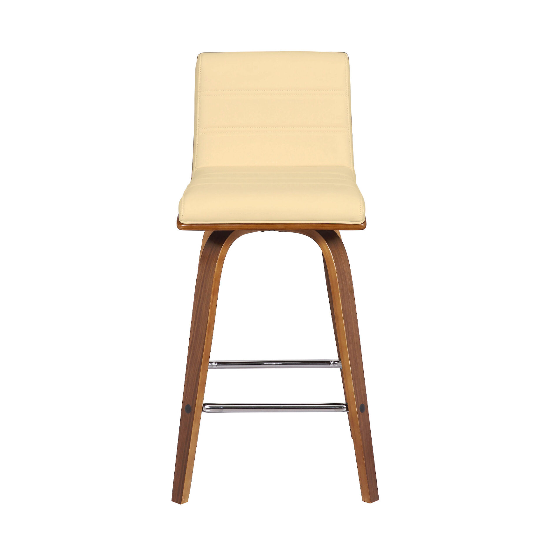 26-Inch Cream and Brown Swivel Counter Height Bar Stool 3 26-Inch Cream and Brown Swivel Counter Height Bar Stool - Image 3
