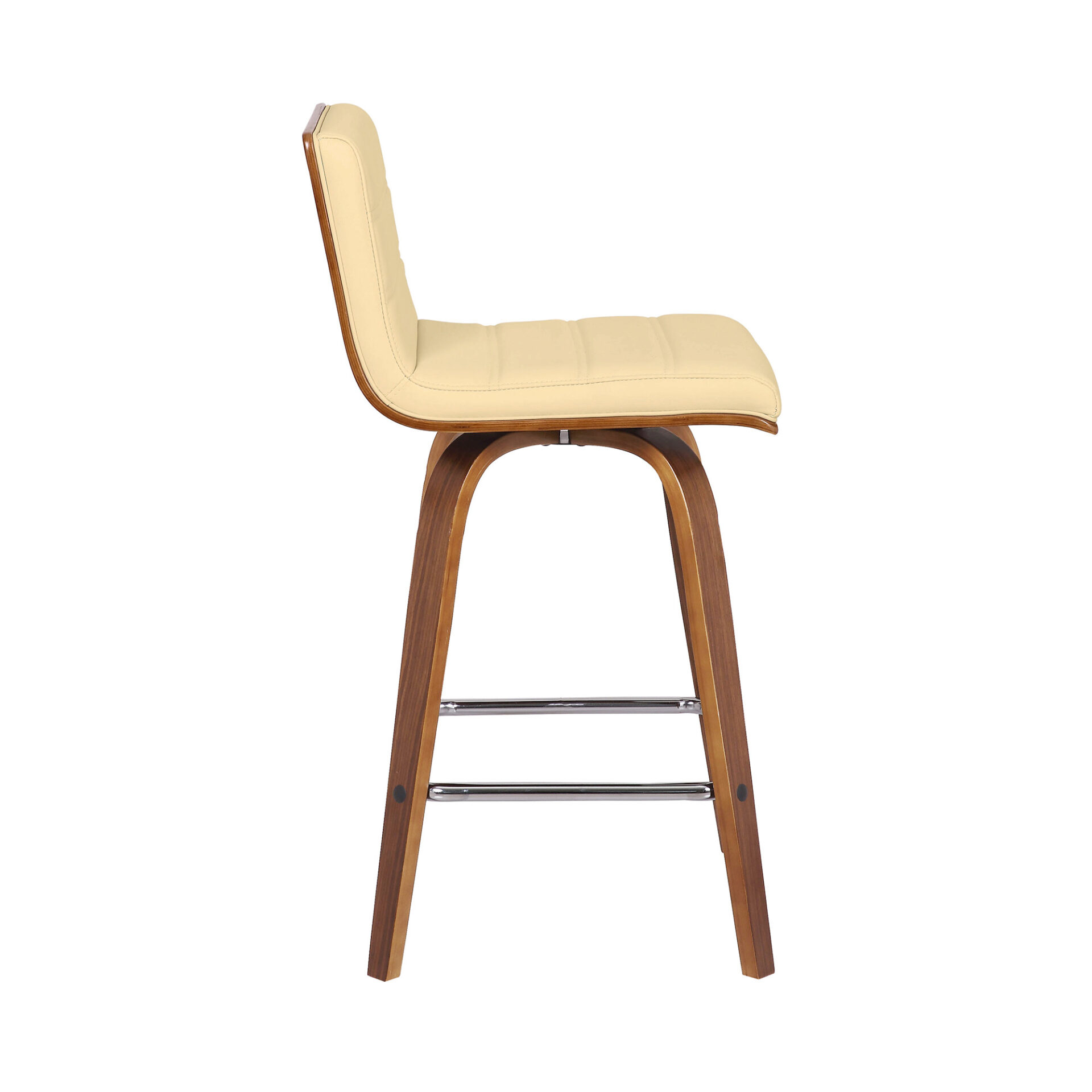 26-Inch Cream and Brown Swivel Counter Height Bar Stool 4 26-Inch Cream and Brown Swivel Counter Height Bar Stool - Image 4