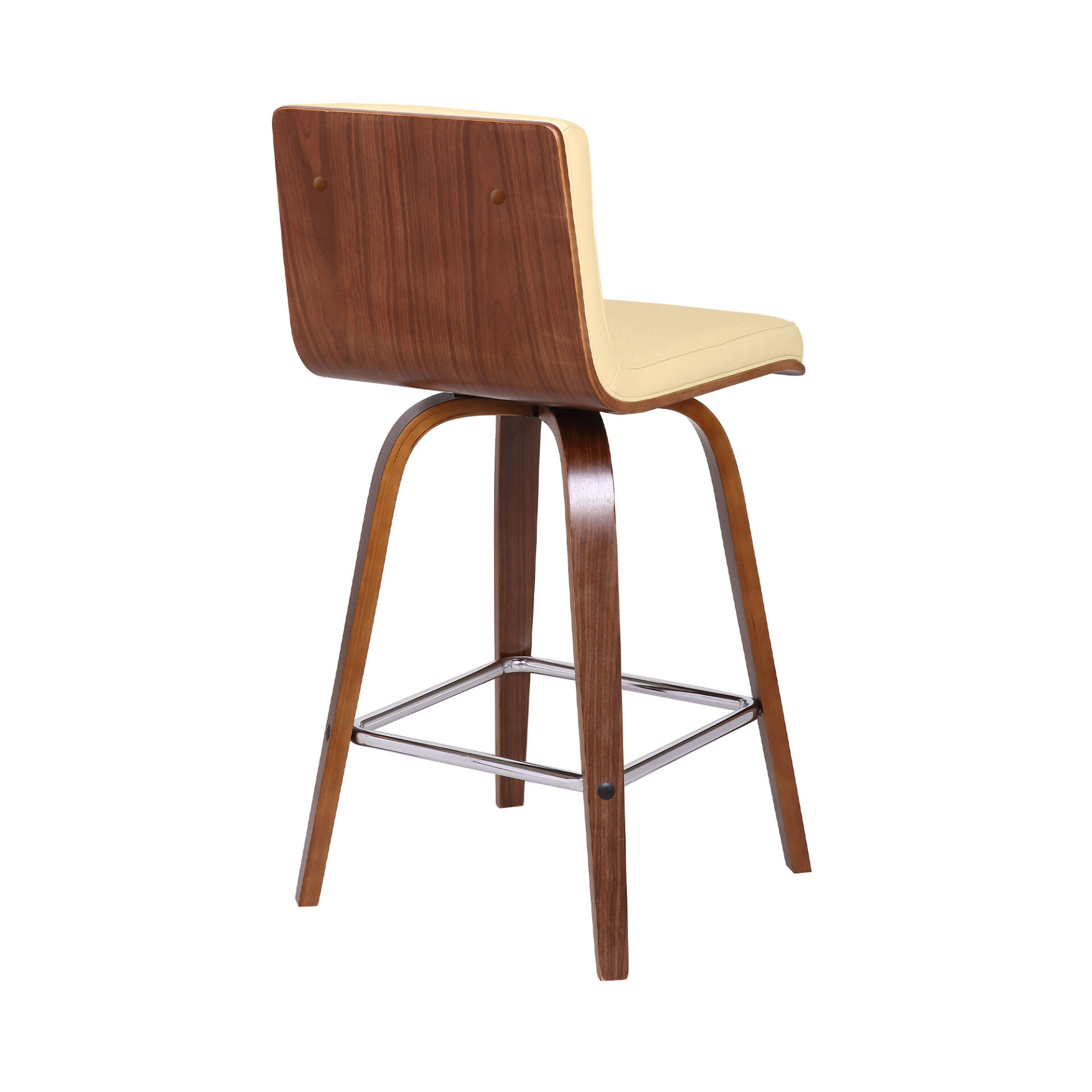 26-Inch Cream and Brown Swivel Counter Height Bar Stool 5 26-Inch Cream and Brown Swivel Counter Height Bar Stool - Image 5