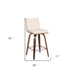 26-Inch Cream and Brown Swivel Counter Height Bar Stool 18 26-Inch Cream and Brown Swivel Counter Height Bar Stool