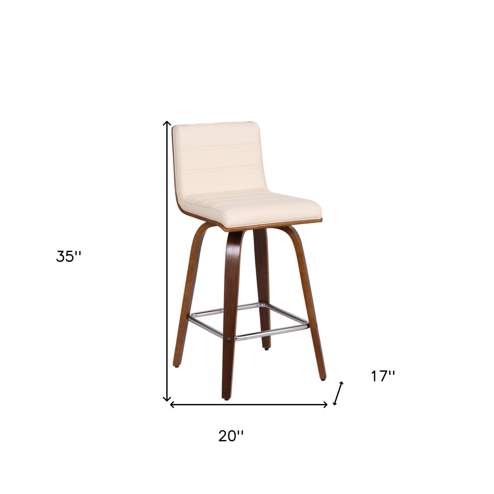 26-Inch Cream and Brown Swivel Counter Height Bar Stool 9 26-Inch Cream and Brown Swivel Counter Height Bar Stool - Image 9