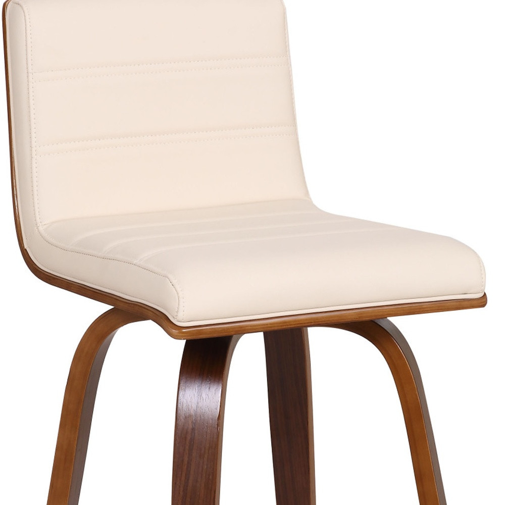 26-Inch Cream and Brown Swivel Counter Height Bar Stool 8 26-Inch Cream and Brown Swivel Counter Height Bar Stool - Image 8