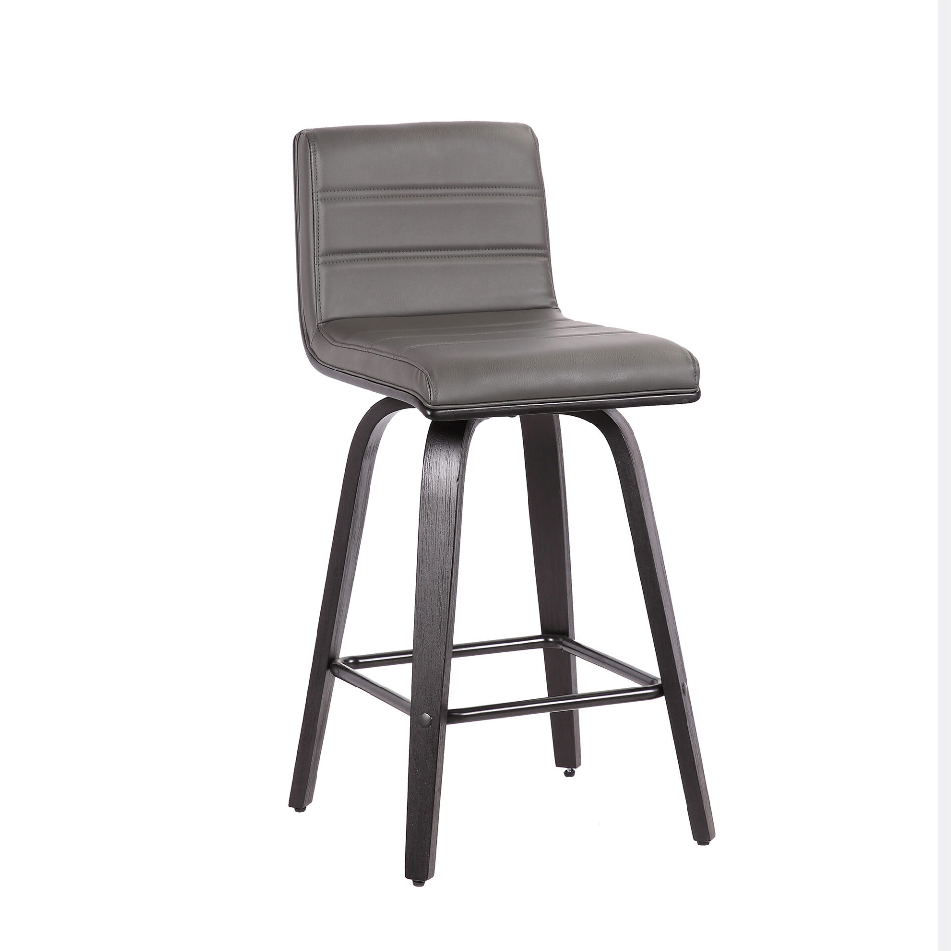 26 Inch Gray and Black Swivel Counter Height Bar Stool 2 26 Inch Gray and Black Swivel Counter Height Bar Stool - Image 2