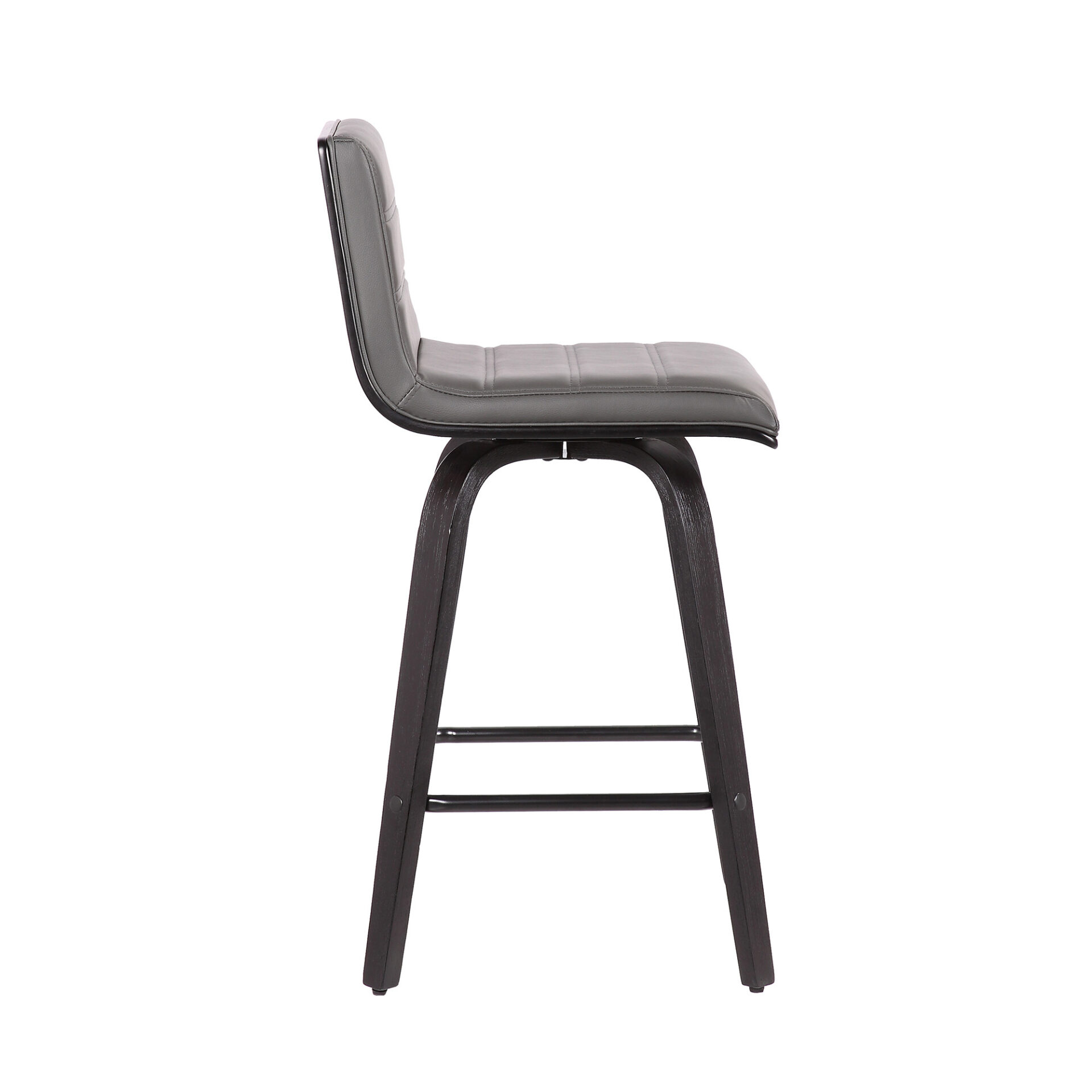 26 Inch Gray and Black Swivel Counter Height Bar Stool 4 26 Inch Gray and Black Swivel Counter Height Bar Stool - Image 4