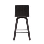 30 Inch Gray and Black Swivel Iron Bar Stool With Footrest